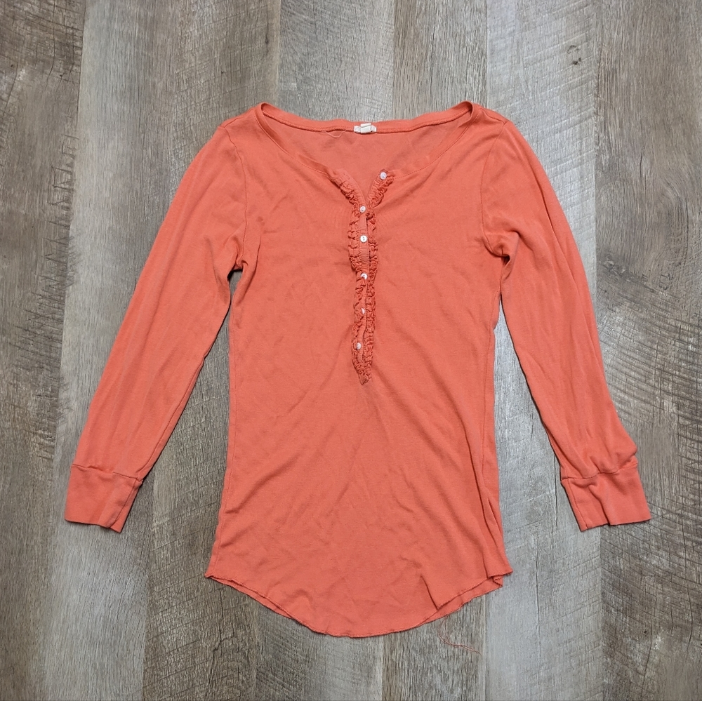 J. Crew Coral 3/4 length Sleeve Top
